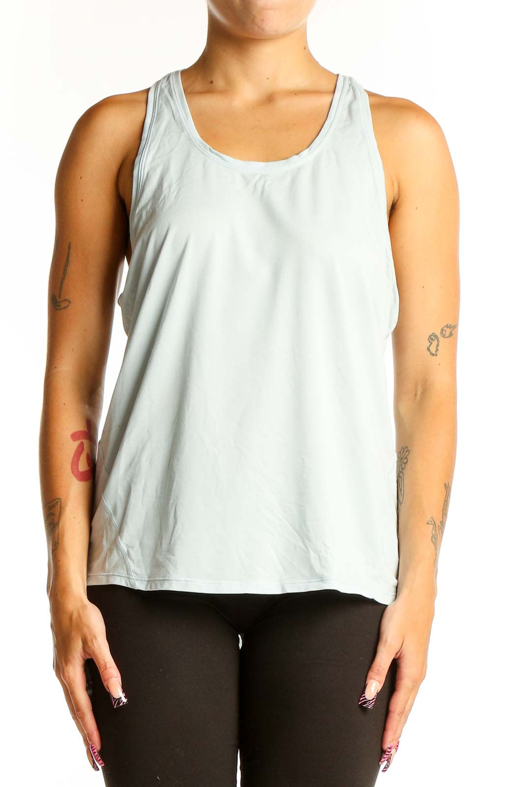 Light Blue Relaxed Fit Tank Top Front