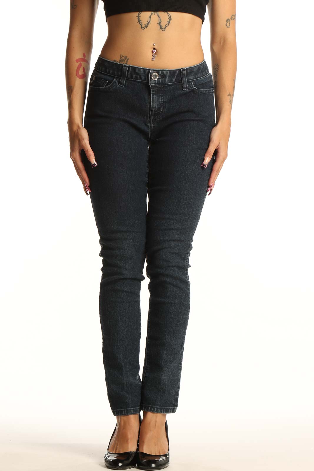 Dark Blue Slim Fit Denim Jeans Front