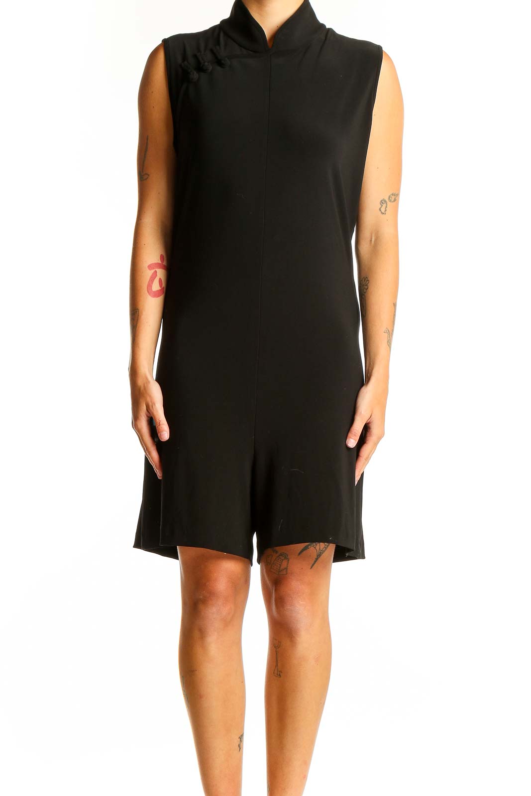 Black Sleeveless Jumpsuit Front