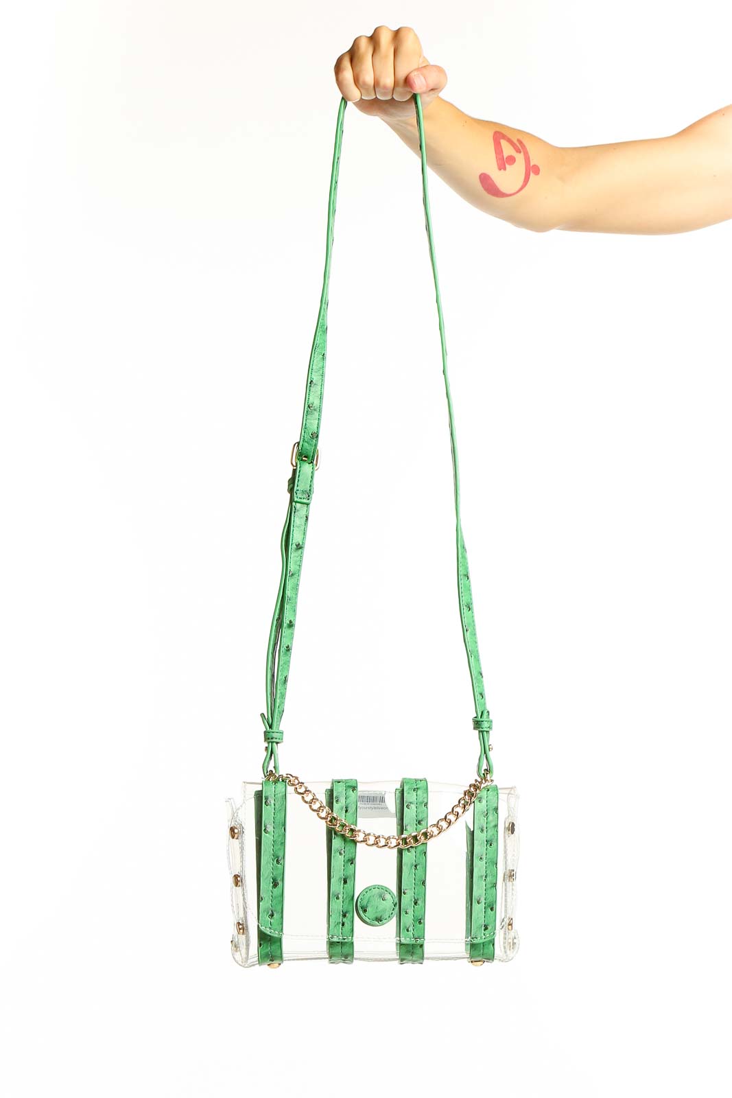 Green Transparent PVC Crossbody Bag Front