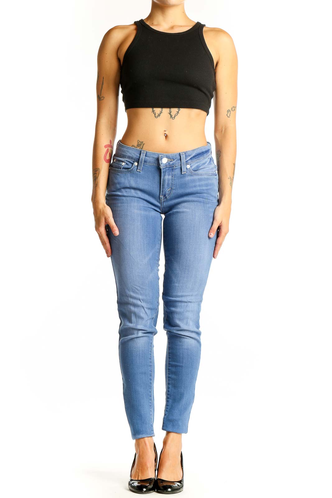 Light Blue Skinny Jeans Front