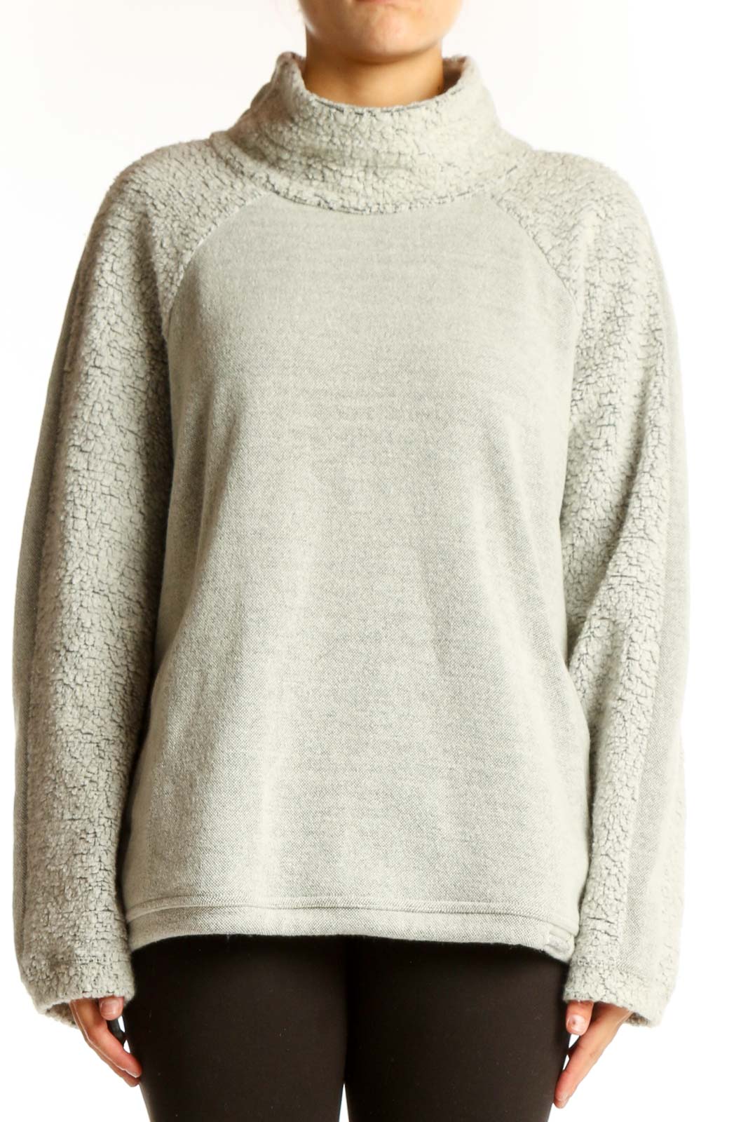 Light Gray Cozy Turtleneck Sweater Front