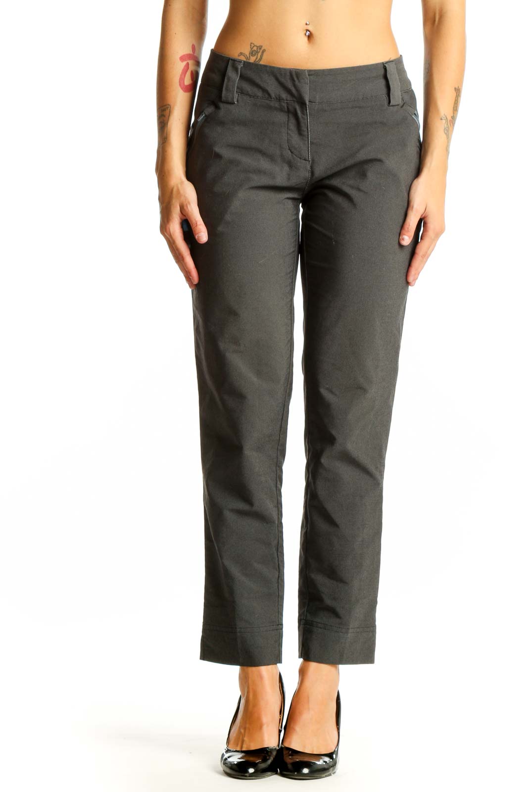 Gray Adidas Athletic Pants Front