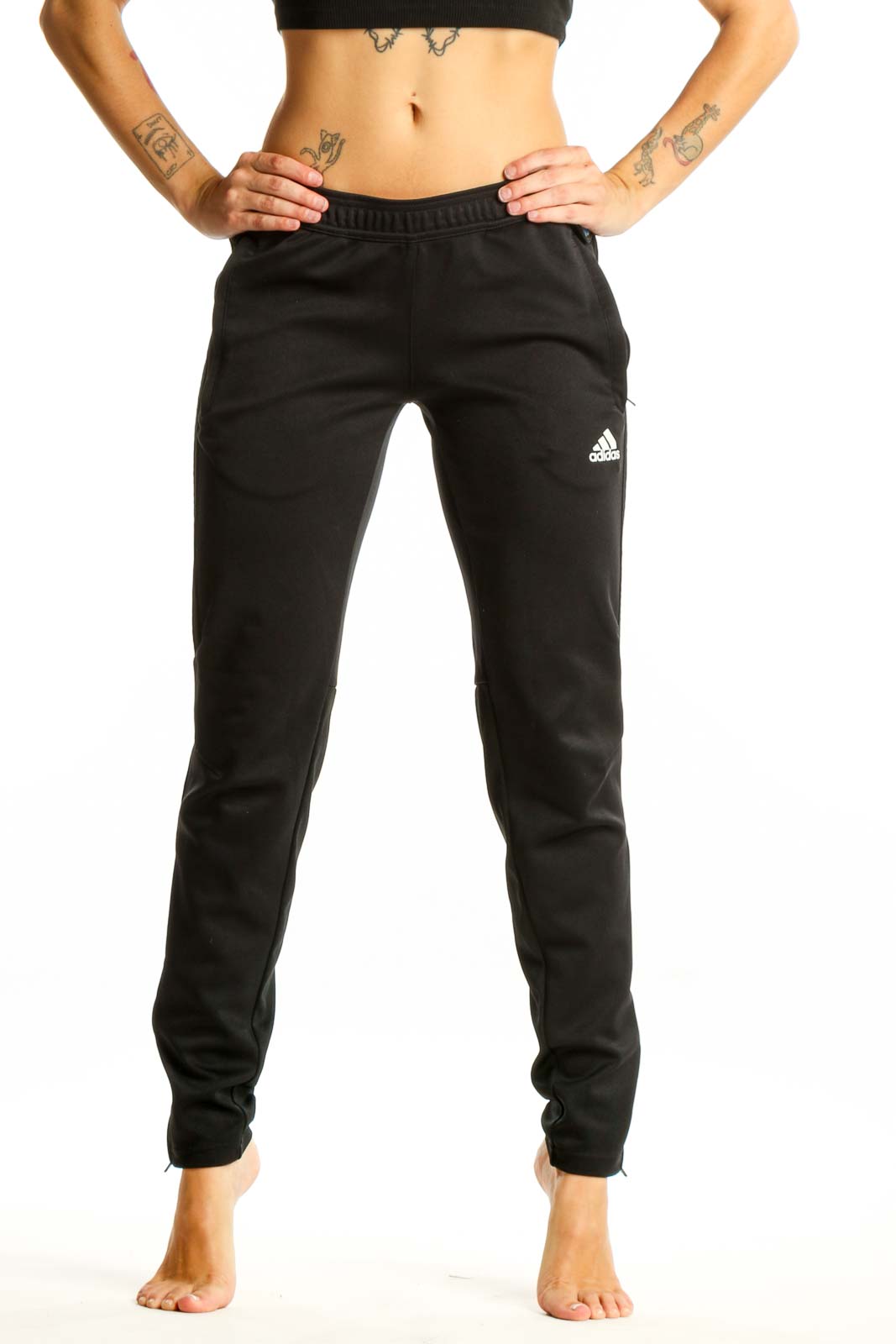 Black Adidas Athletic Pants Front