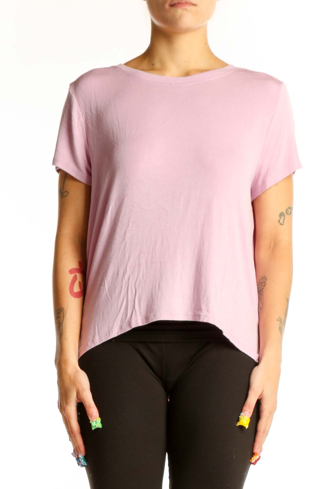 Pink Modal Blend Athletic Top Front