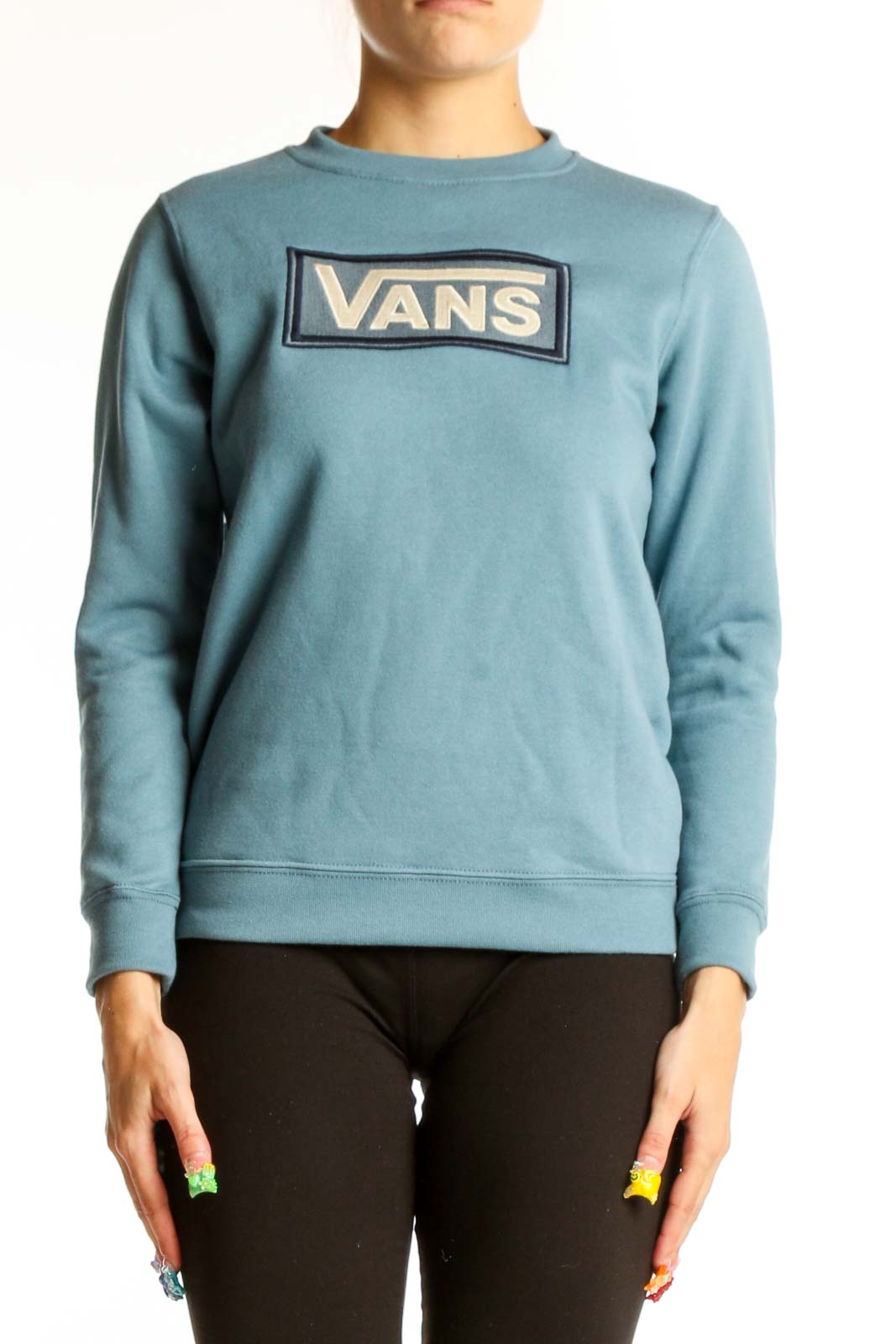 Blue Vans Logo Crewneck Sweatshirt Front
