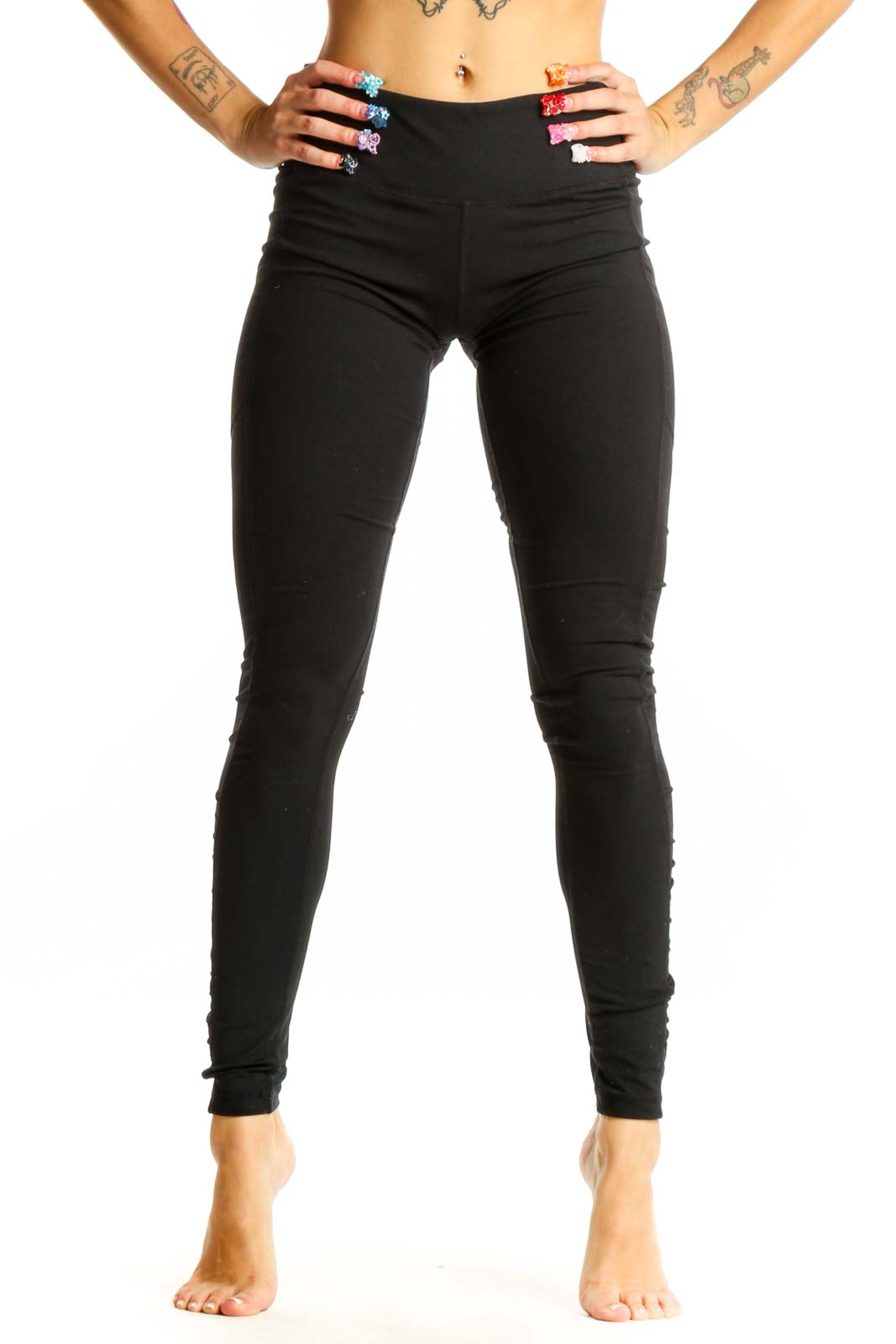 Black High-Waisted Performance Leggings Front