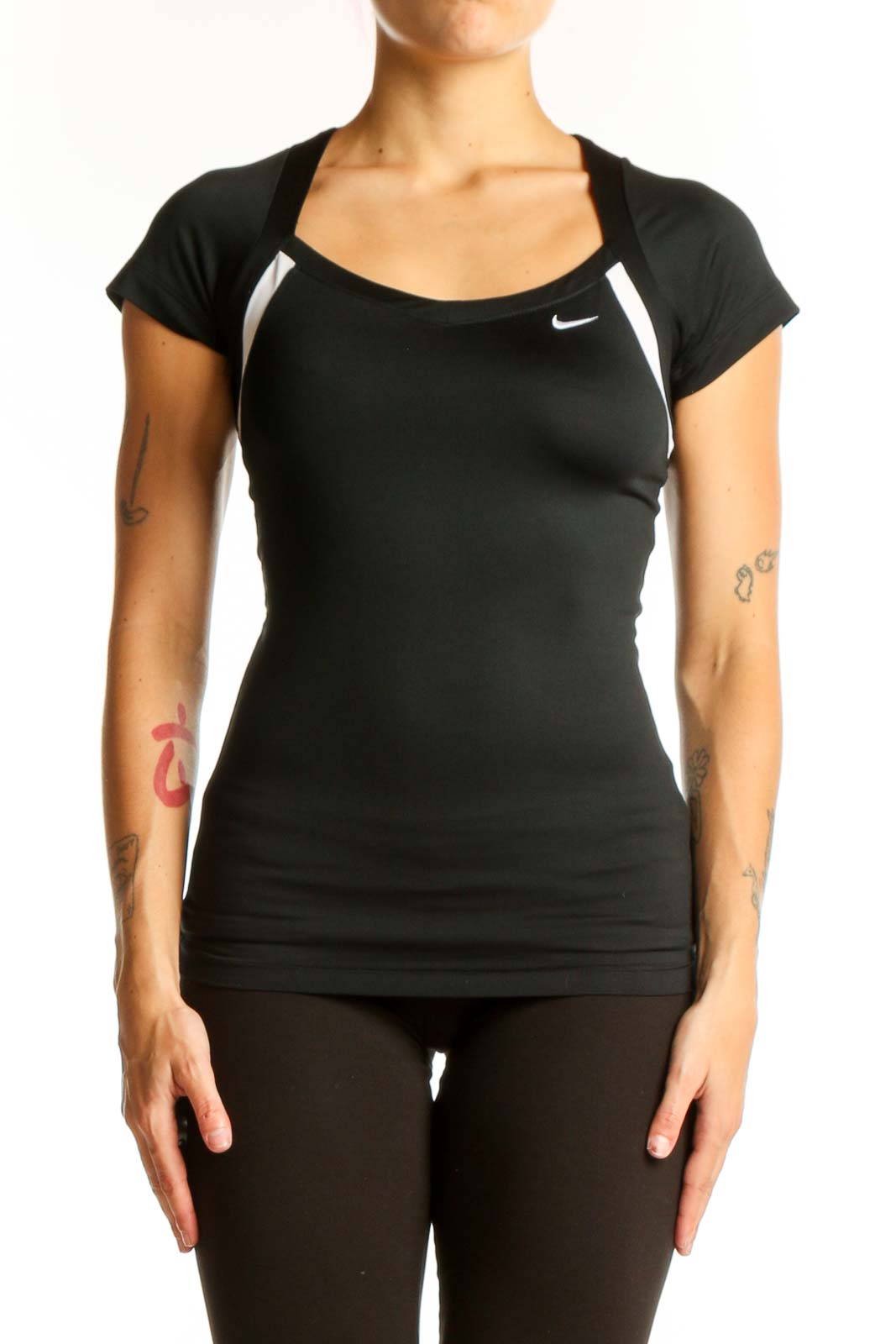 Black Performance Activewear Top Front