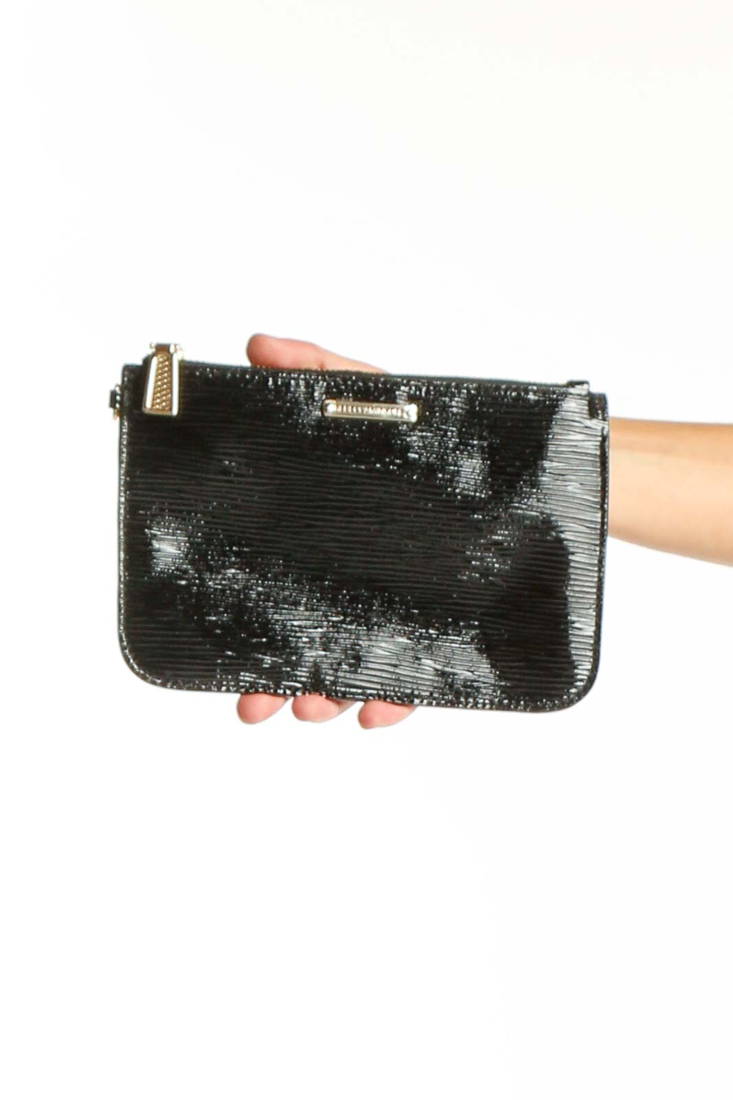 Black Sequined Compact Clutch Front