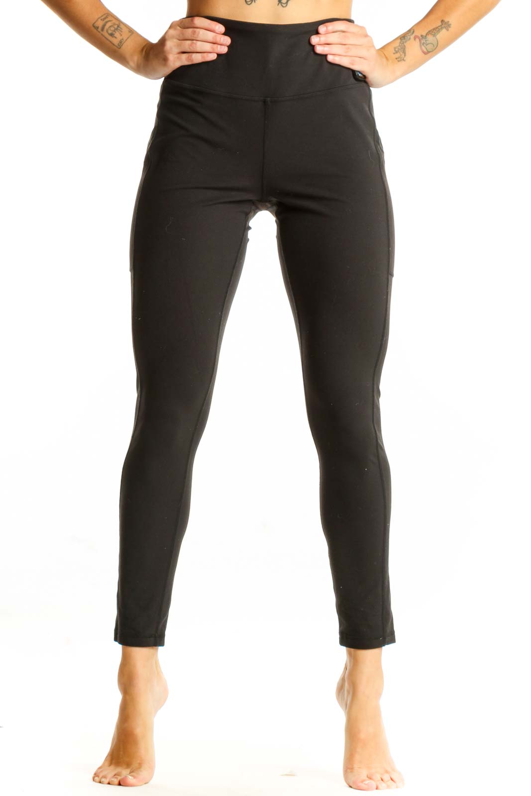 Black High-Waisted Performance Leggings Front
