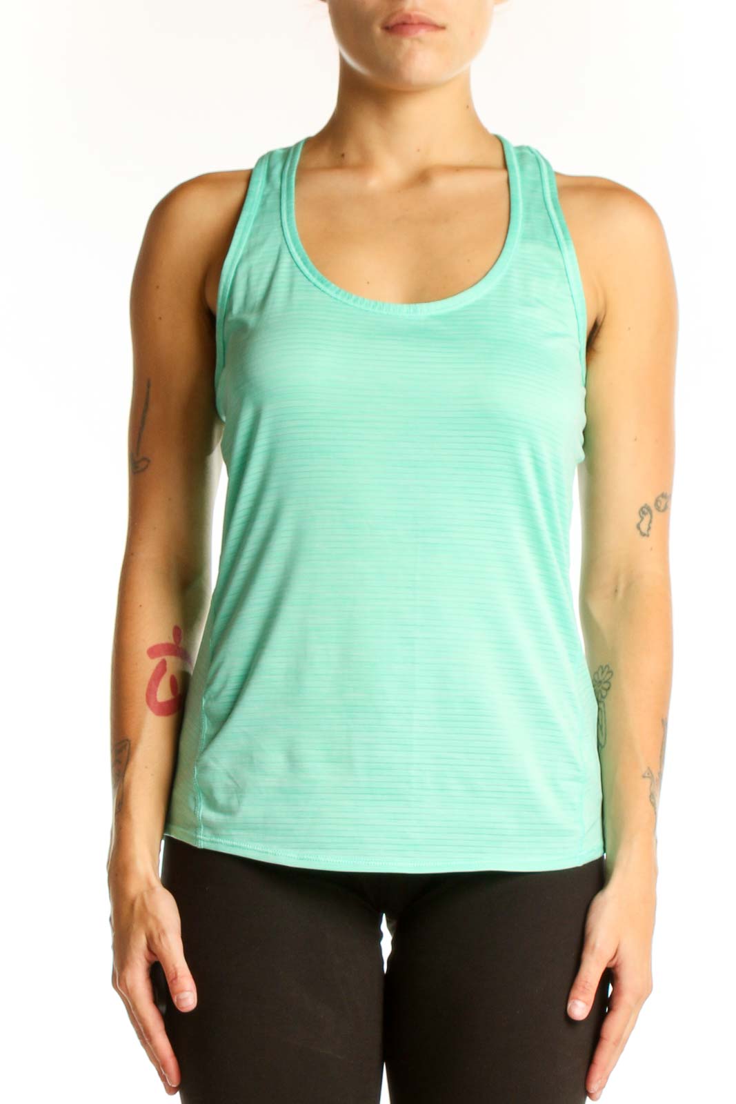 Mint Green Racerback Athletic Tank Top Front