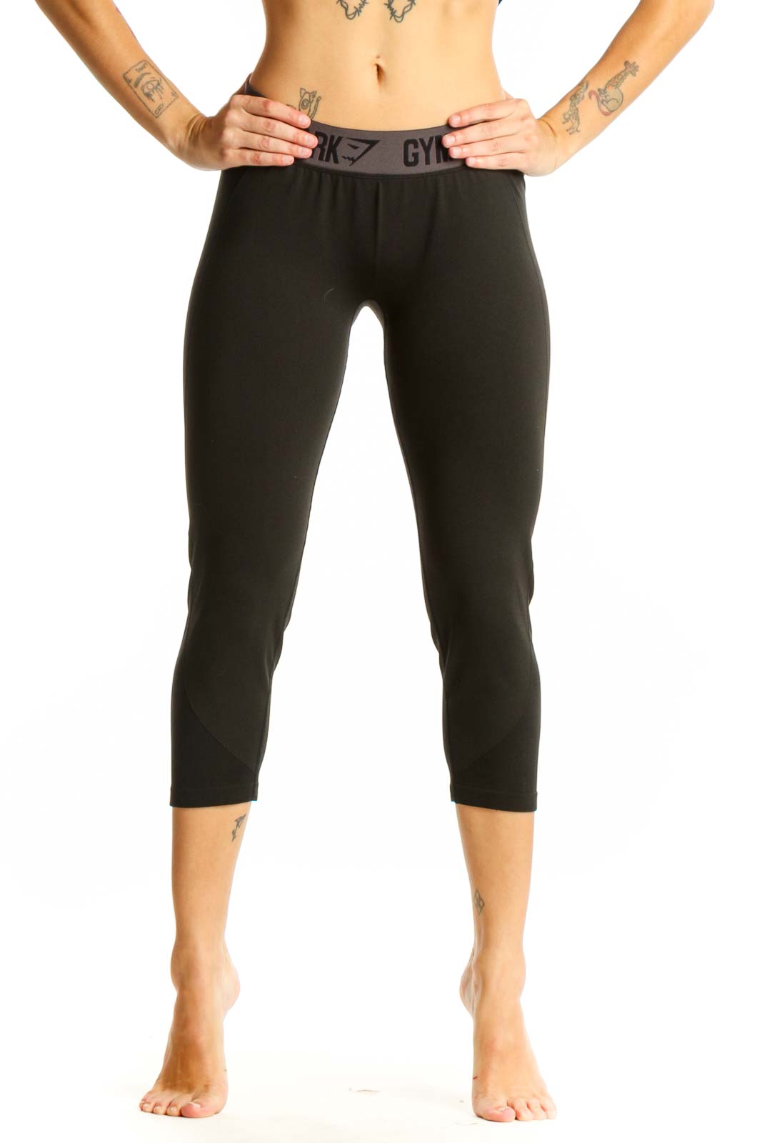 Black Gymshark Capri Leggings Front