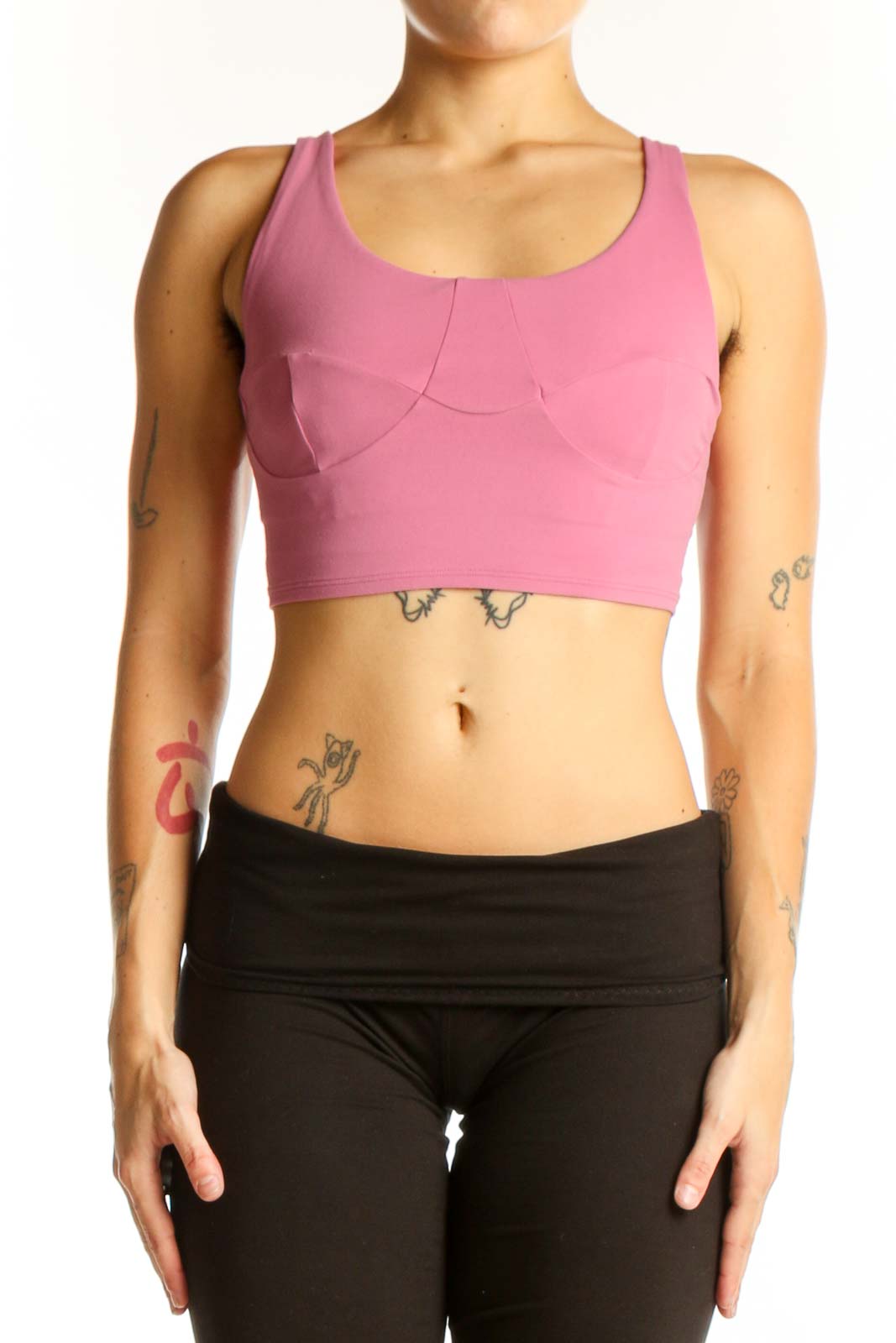 Pink Racerback Crop Top Front