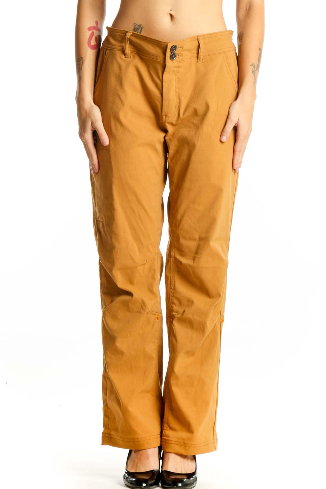 Mustard Straight-Leg Outdoor Pants Front