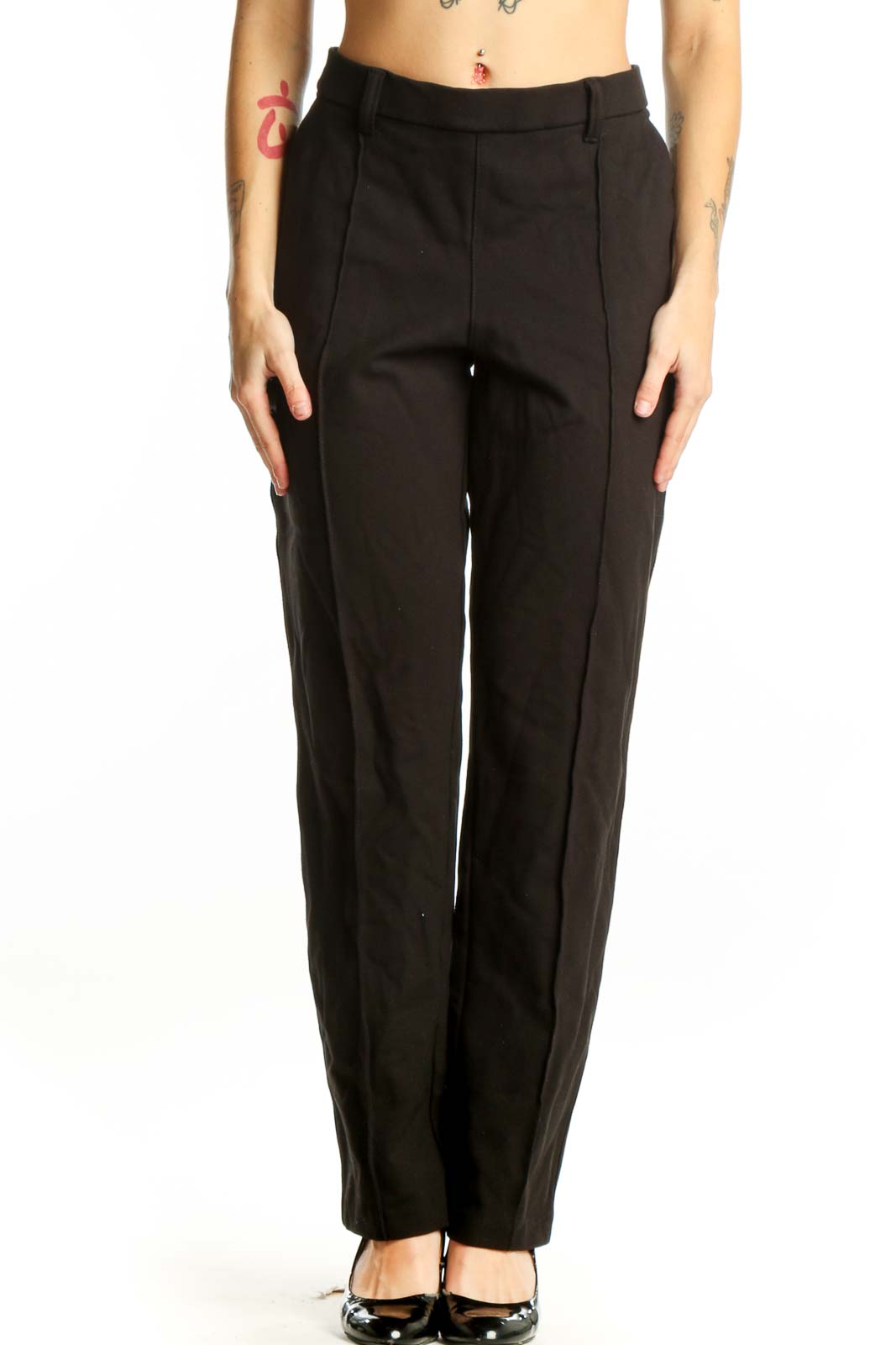 Black Lee Dress Pants Size Large Front