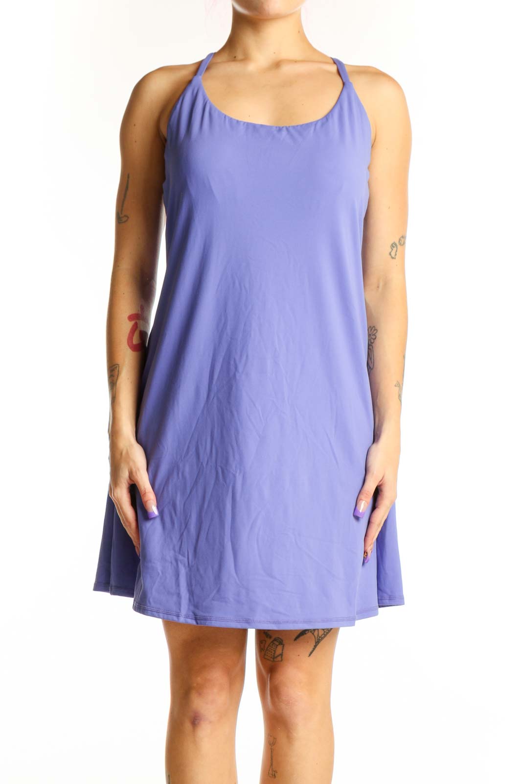 Purple Halara Sleeveless A-Line Dress Front