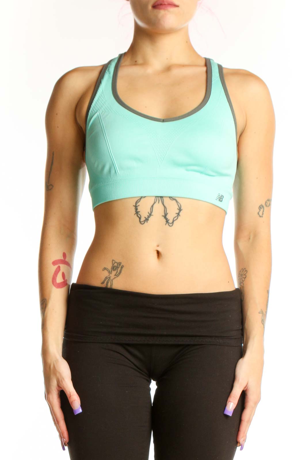 Mint Green Sports Bra Tank Top Front