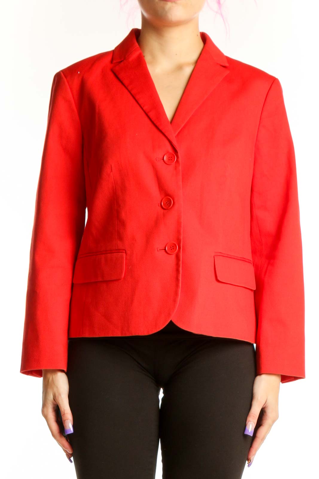 Red Classic Blazer Jacket Front