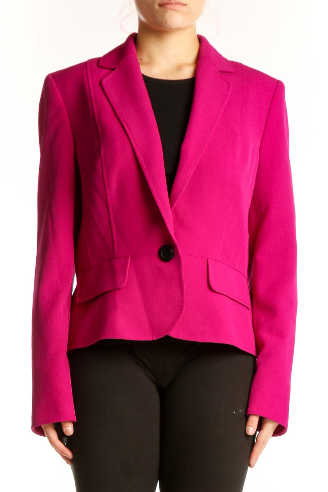 Magenta Blazer Jacket Business Casual Front