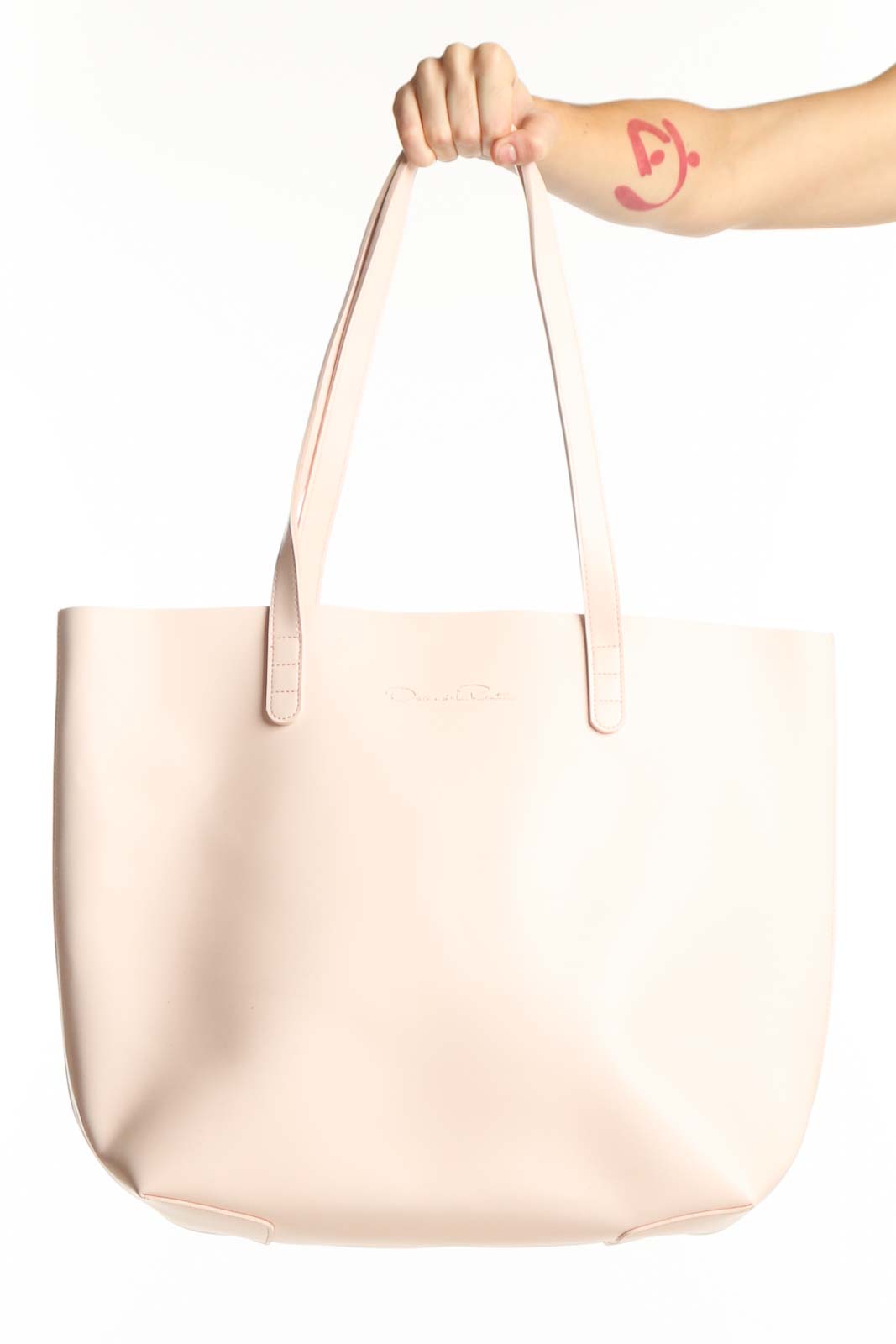 Cream Polyvinyl Tote Bag Large Front