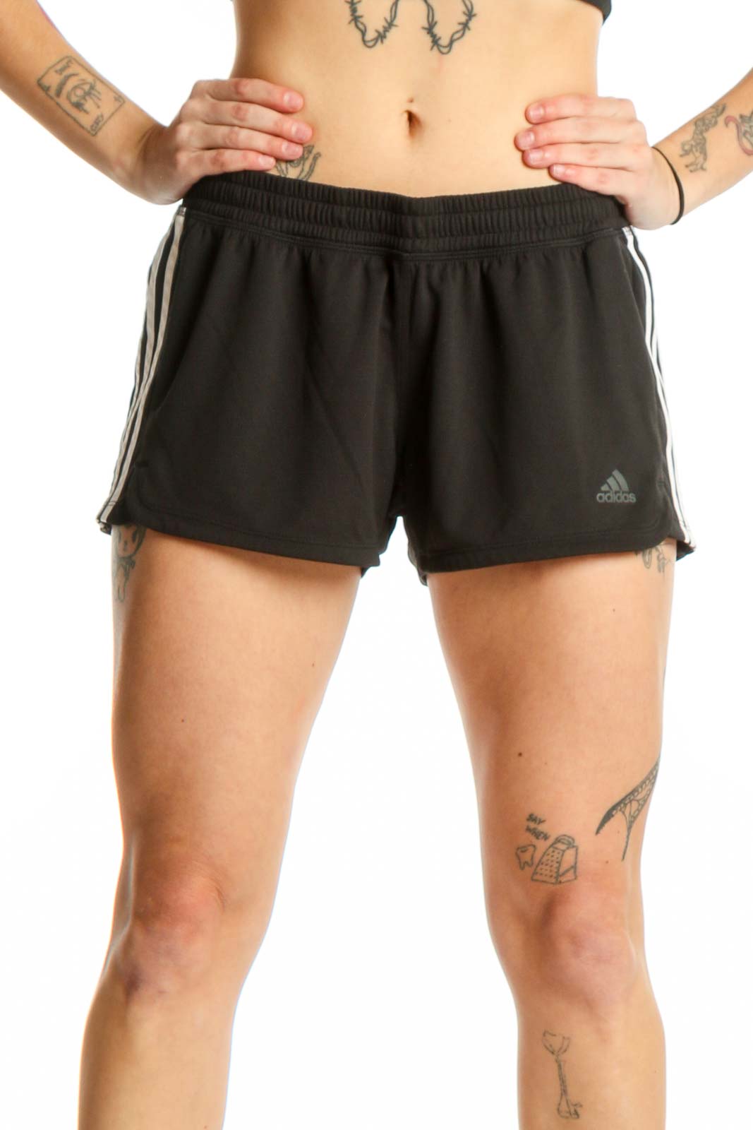 Black Adidas Recycled Polyester Athletic Shorts Front