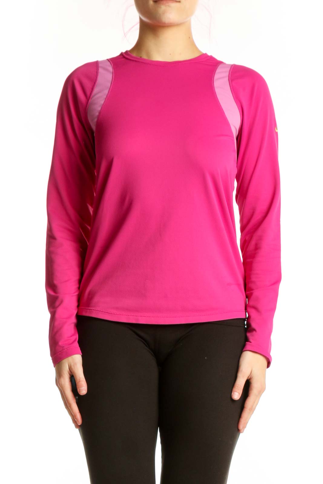 Pink Nike Long Sleeve Athletic Top Front