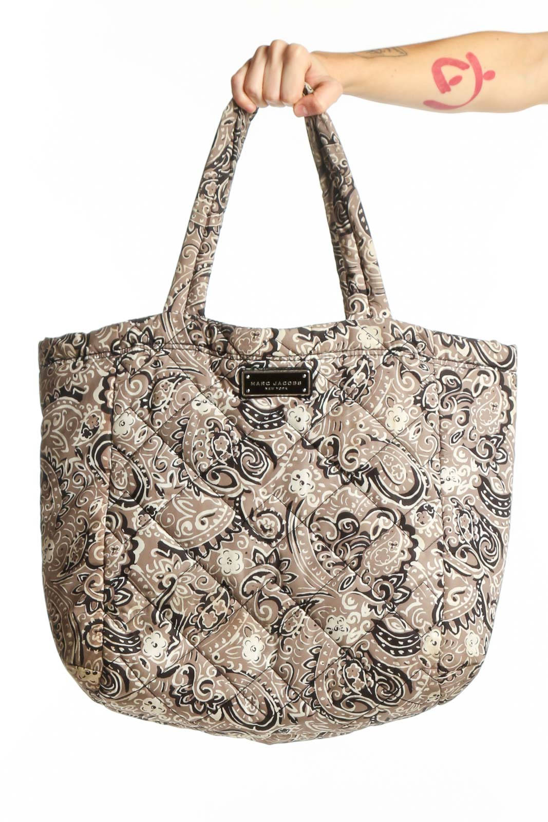 Beige Paisley Marc Jacobs Tote Bag Front