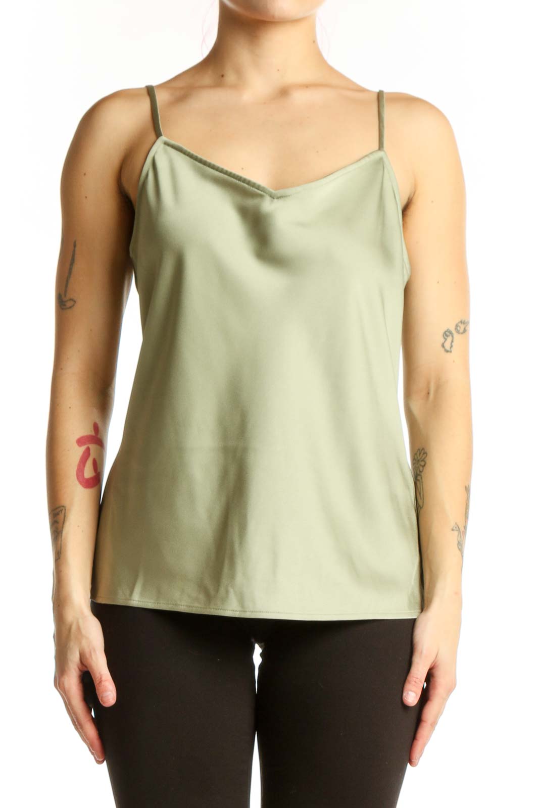 Sage Green Camisole Tank Top Front
