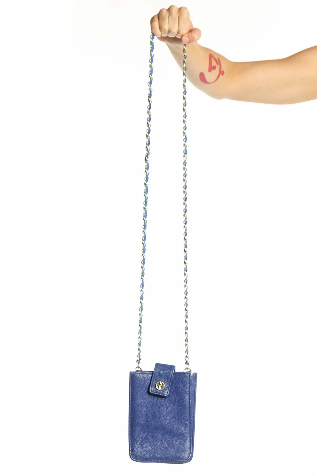 Navy Blue Chain Crossbody Bag Front