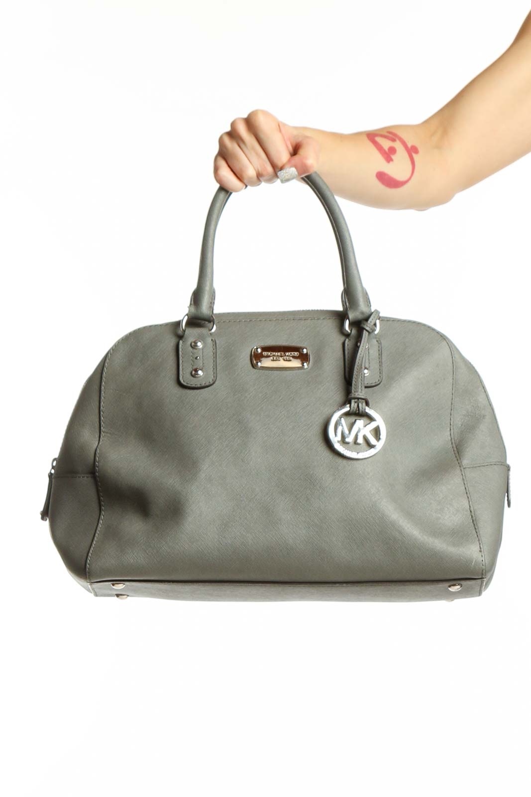 Gray Michael Kors Dome Tote Bag Front