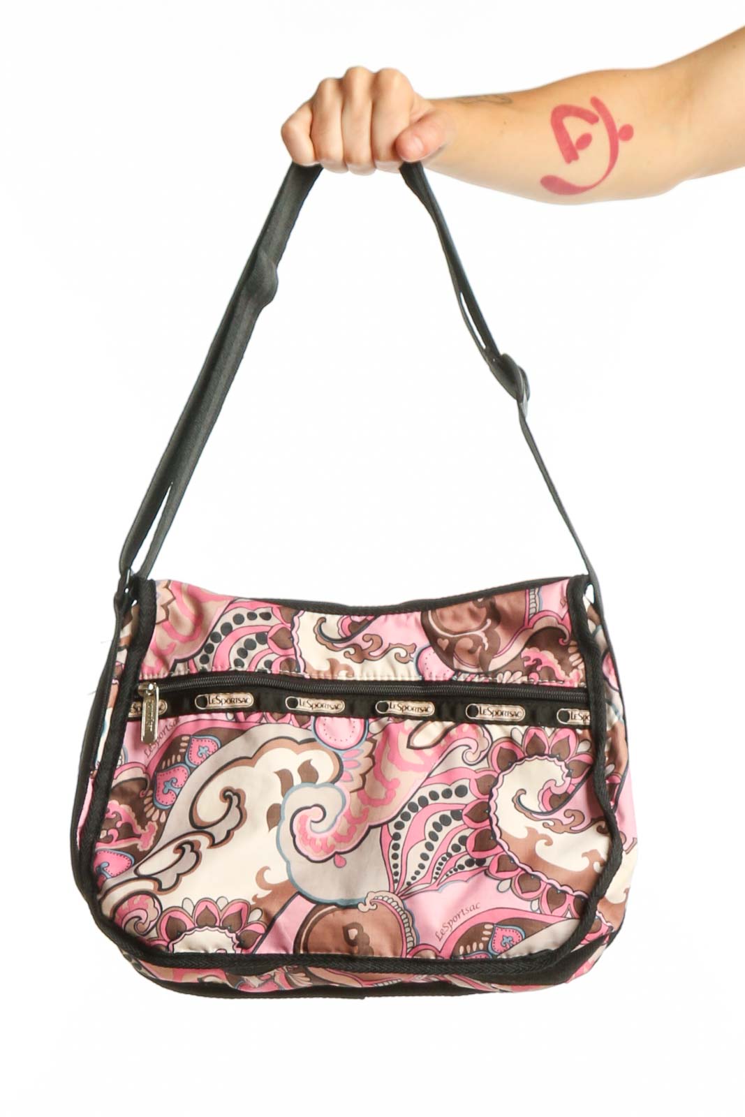 Pink Paisley Lesportsac Crossbody Bag Front