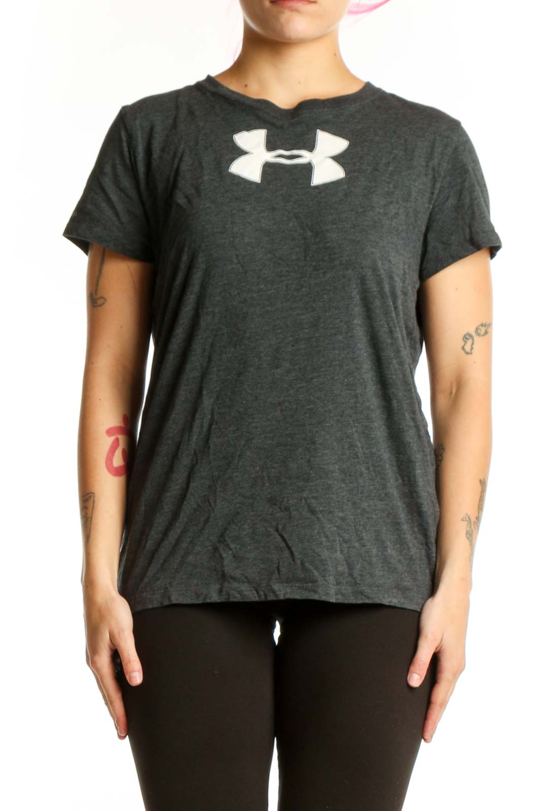 Charcoal Under Armour Logo Graphic T-Shirt Front