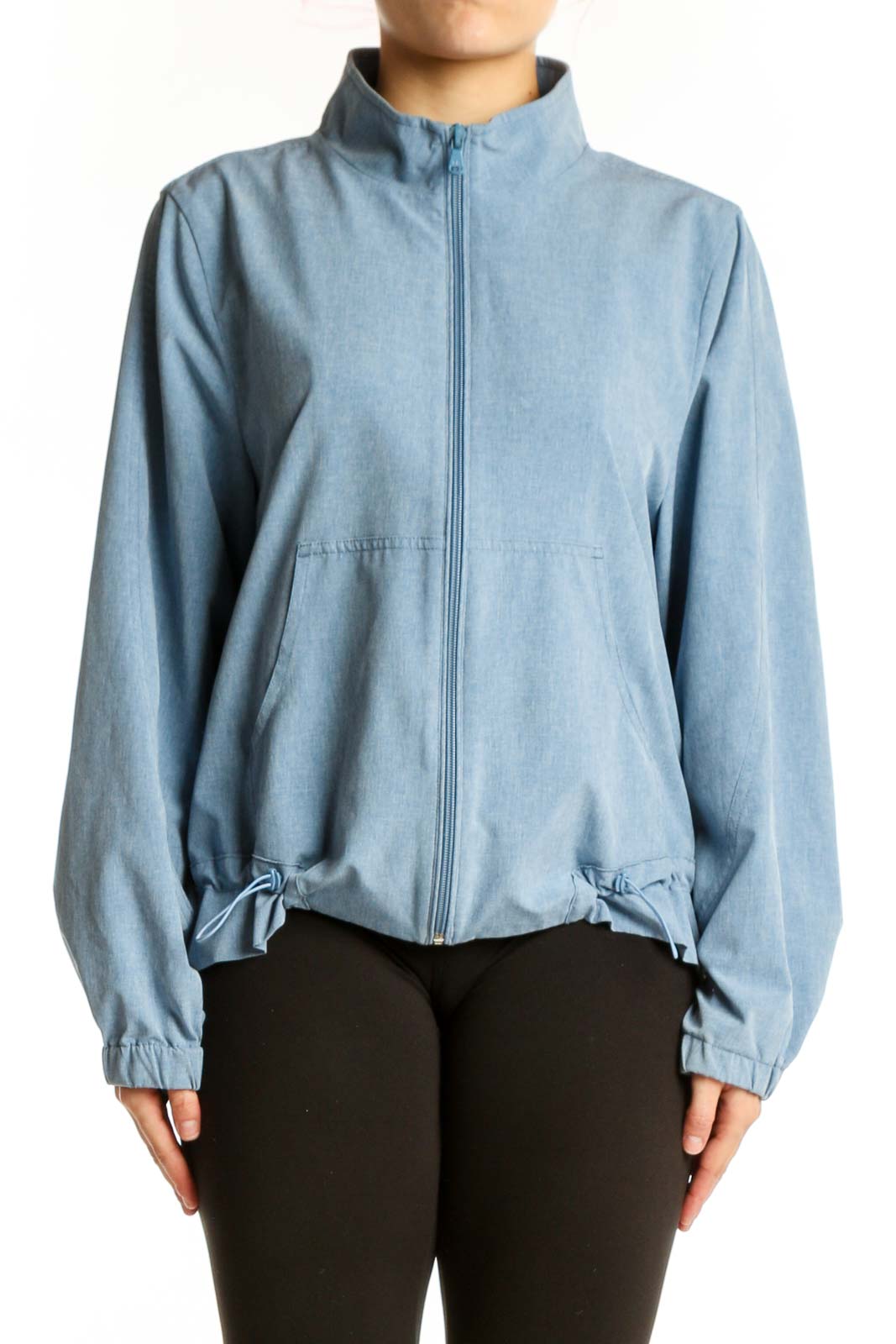 Blue Denim Windbreaker Jacket Front