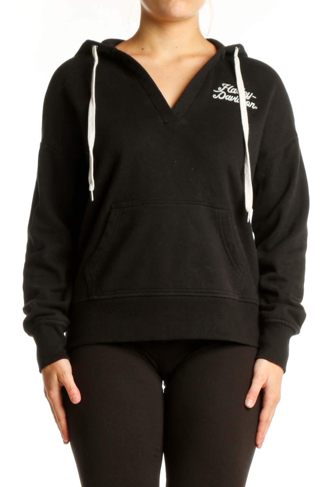 Black Harley Davidson Hoodie Sweatshirt Front