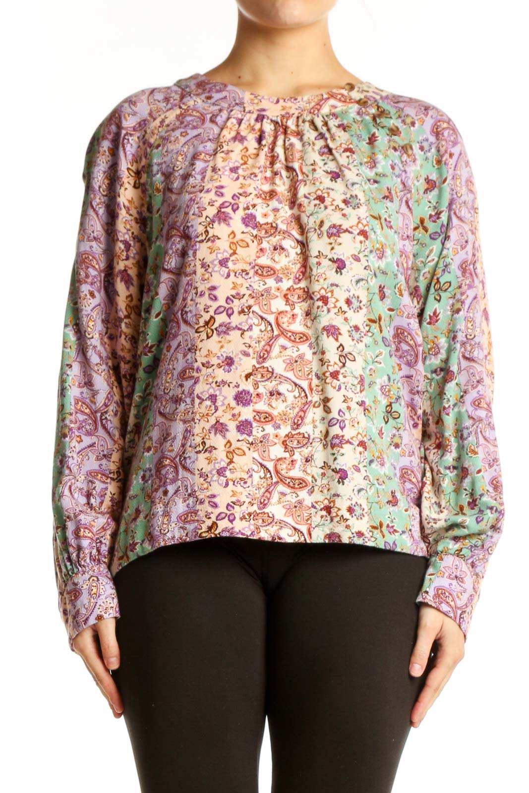 Multicolor Floral Viscose Blouse Front