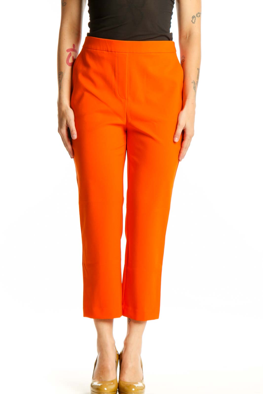 Orange Cropped Pants by Rachel Zoe Front