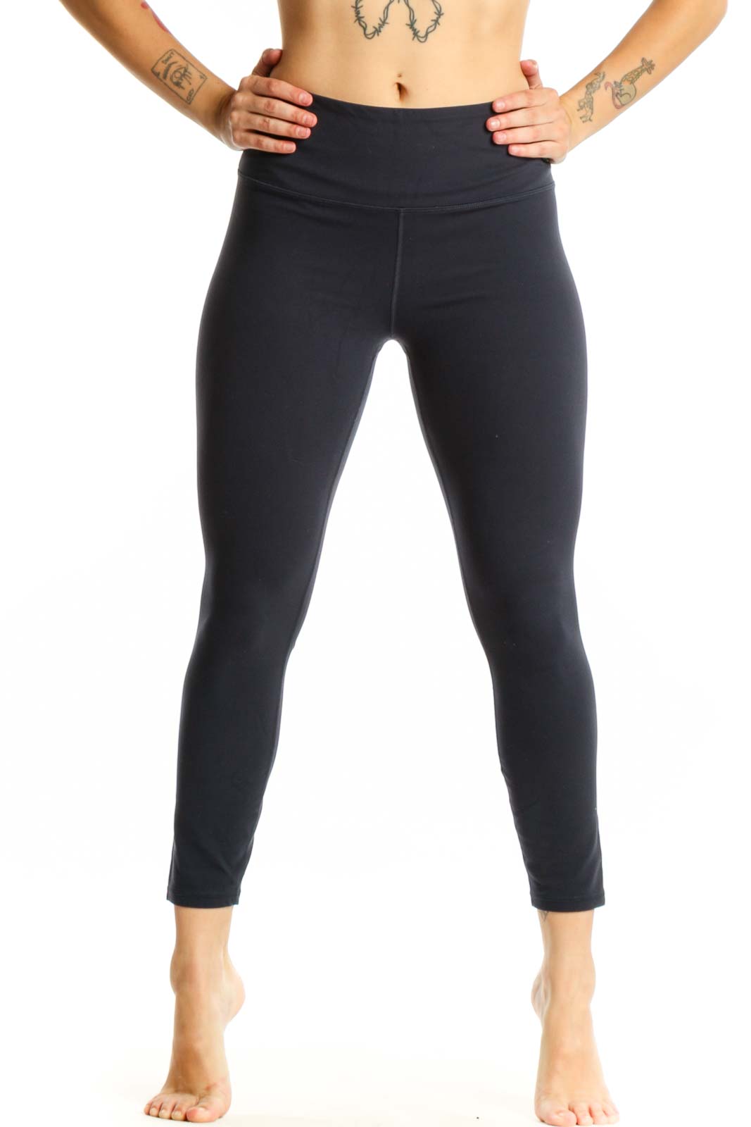Black Athleta Capri Leggings with Spandex Front