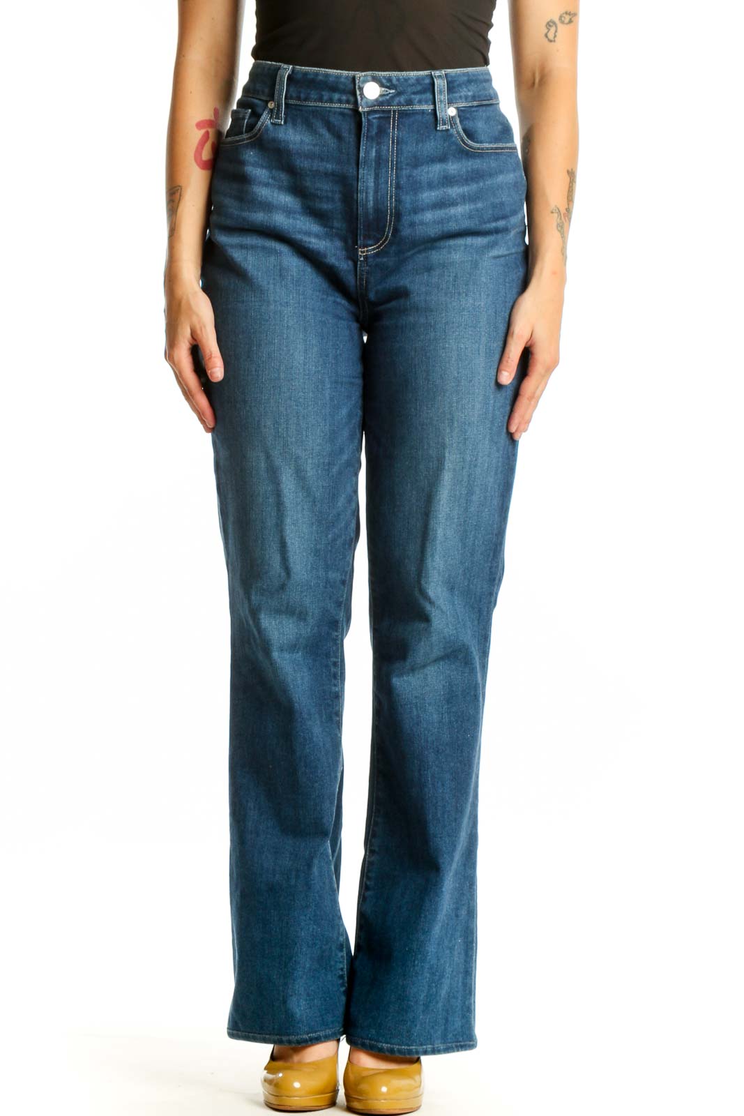 Blue Flare Denim Jeans Front