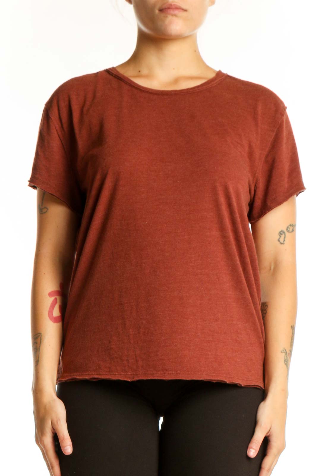 Rust Organic Cotton Short Sleeve Tee Front