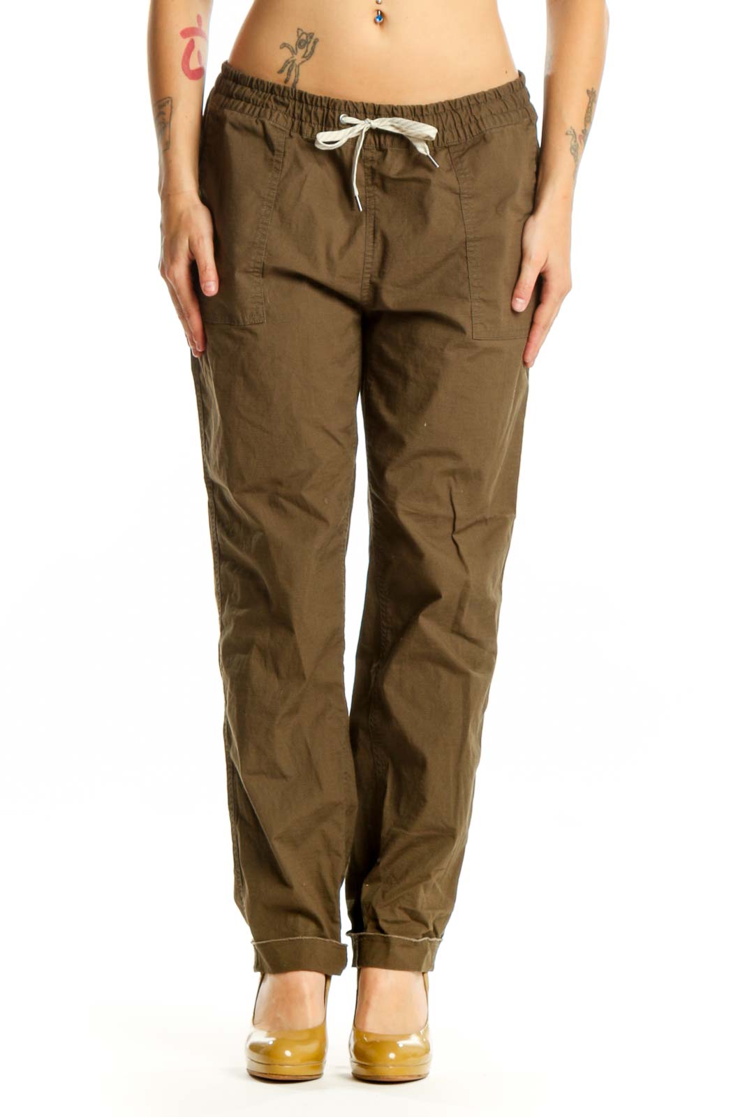 Brown Organic Cotton Cargo Pants Front