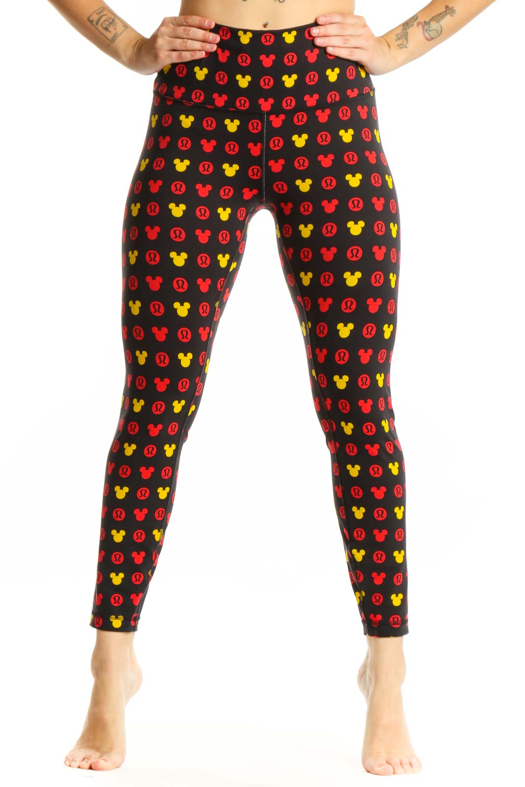 Multicolor Mickey Mouse Print Leggings Front