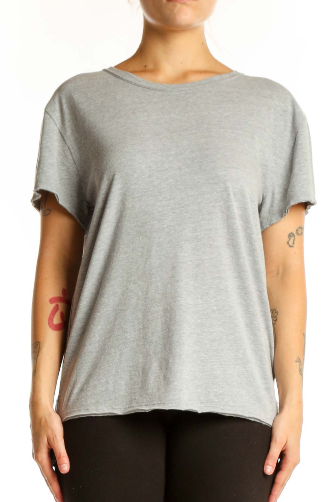 Gray Organic Cotton Short Sleeve Tee Front