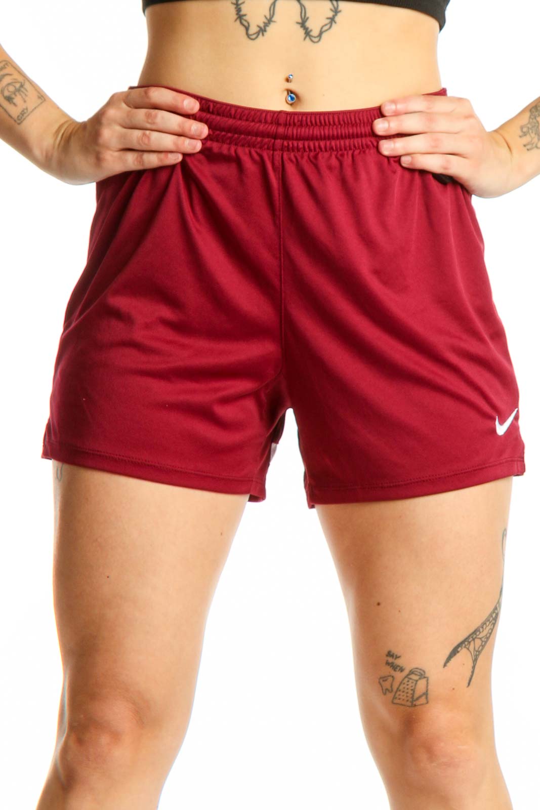 Burgundy Nike Athletic Shorts Front
